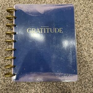 Blue Gratitude Journal with Gold Accents